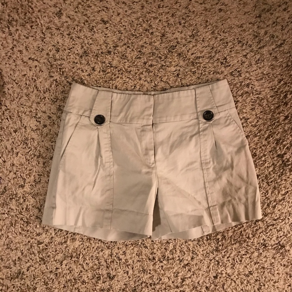 Mango White High-Waist Shorts with Button Detail